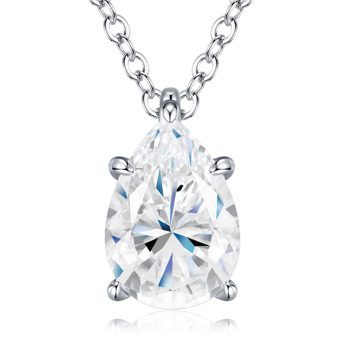 Luxury Minimalist Pear-Shaped Moissanite Pendant Necklace – Gold-Plated S925 Silver