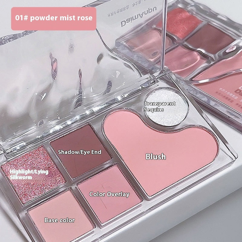 🌸 DaimAnpu 6-Color Eyeshadow & Blush Palette – Highlight & Brightening Makeup Set ✨