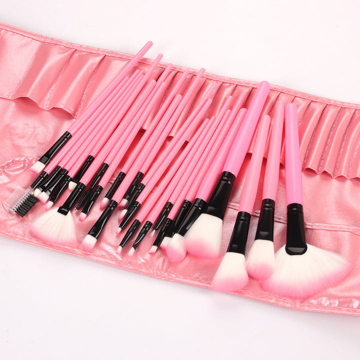 ✨ Shadowing 24-Piece Makeup Brush Set — Brown/Natural Wood Style Beauty Tools 💄🌿