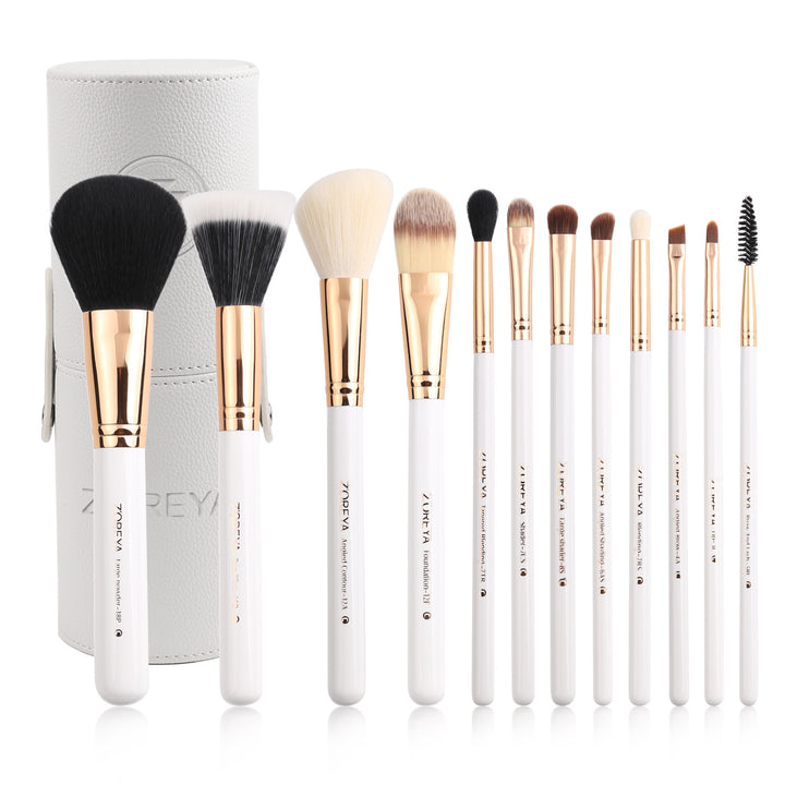 ✨ 12-Piece Man-Made Fiber Color Tube Makeup Brush Set — Beauty Tools Kit 💄✨