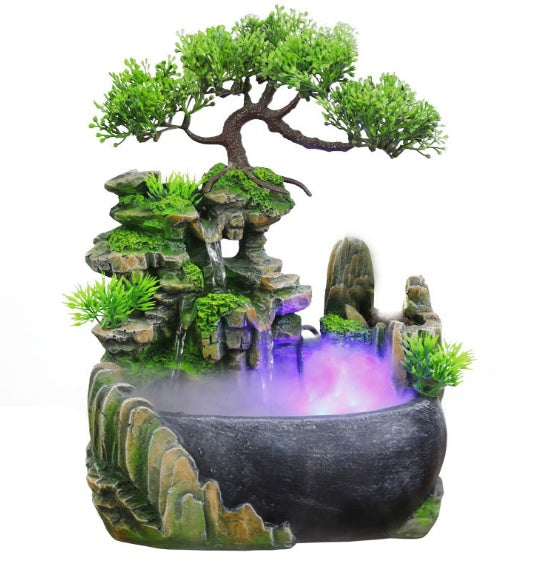 🌊🏞️ Modern Waterfall Desktop Fountain | Landscape Humidifier & Decorative Scenery ✨