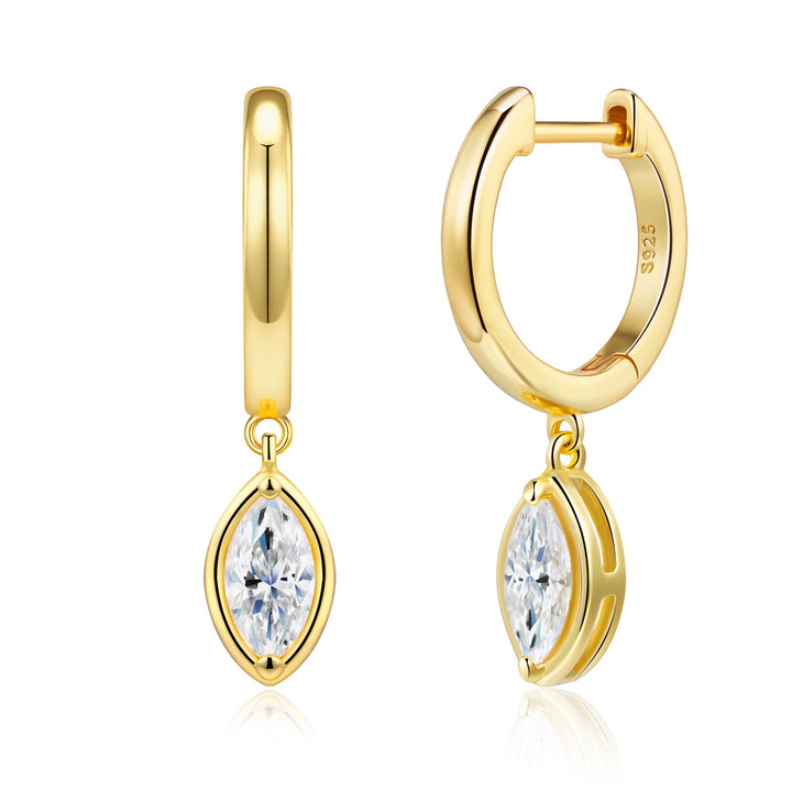 uxury Minimalist Oval Moissanite Earrings – Gold-Plated S925 Silver