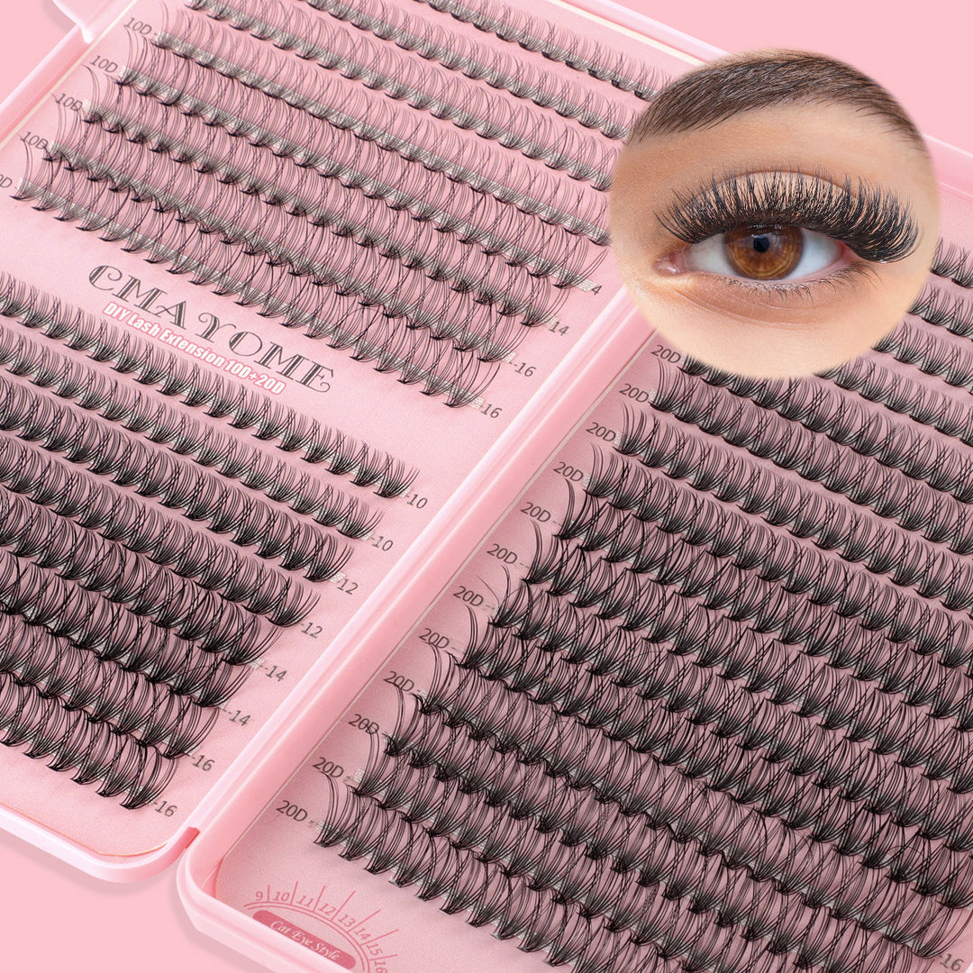 👁️✨ Thick Single Cluster Individual False Eyelash – 30D/40D Eyelash Book Set