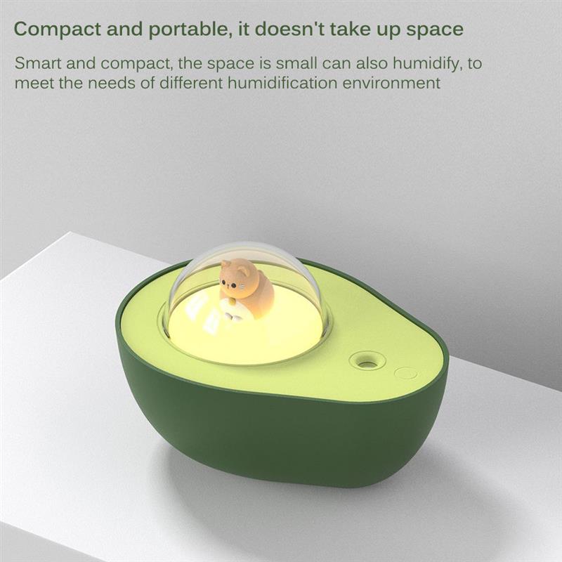🥑💧 Avocado Mini Humidifier | USB Rechargeable Night Light Mist Sprayer