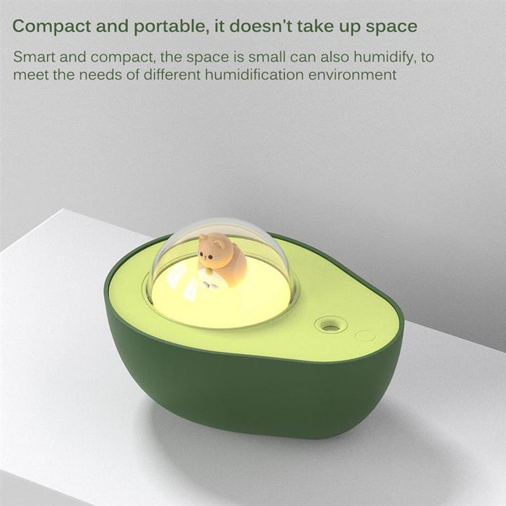 🥑💧 Avocado Mini Humidifier | USB Rechargeable Night Light Mist Sprayer