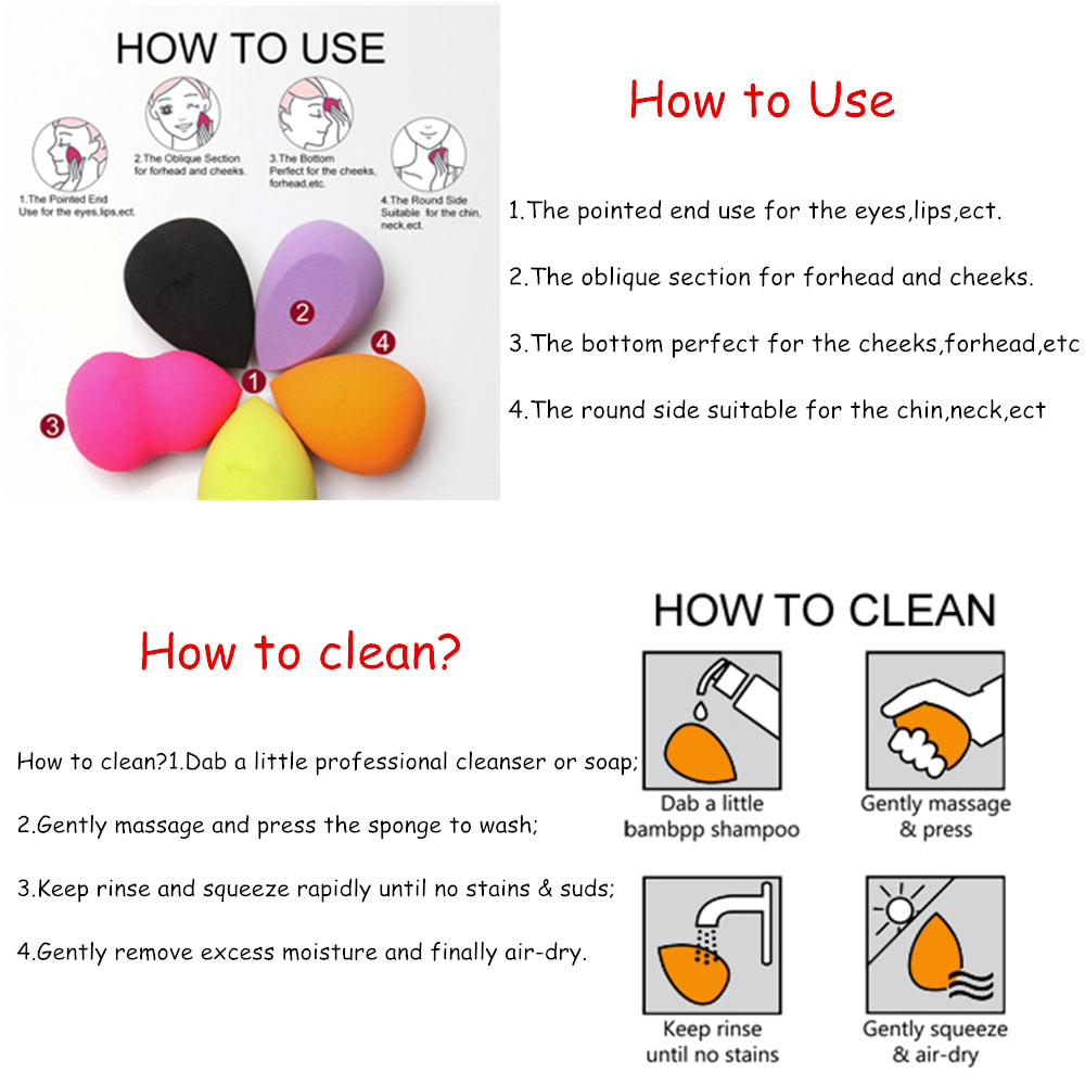 🥚💄 5 Pack Mini Beauty Eggs – Soft Makeup Sponge Set (Wet & Dry Use)