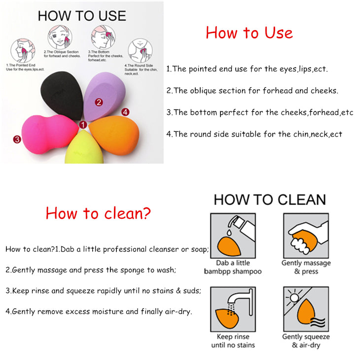 🥚💄 5 Pack Mini Beauty Eggs – Soft Makeup Sponge Set (Wet & Dry Use)