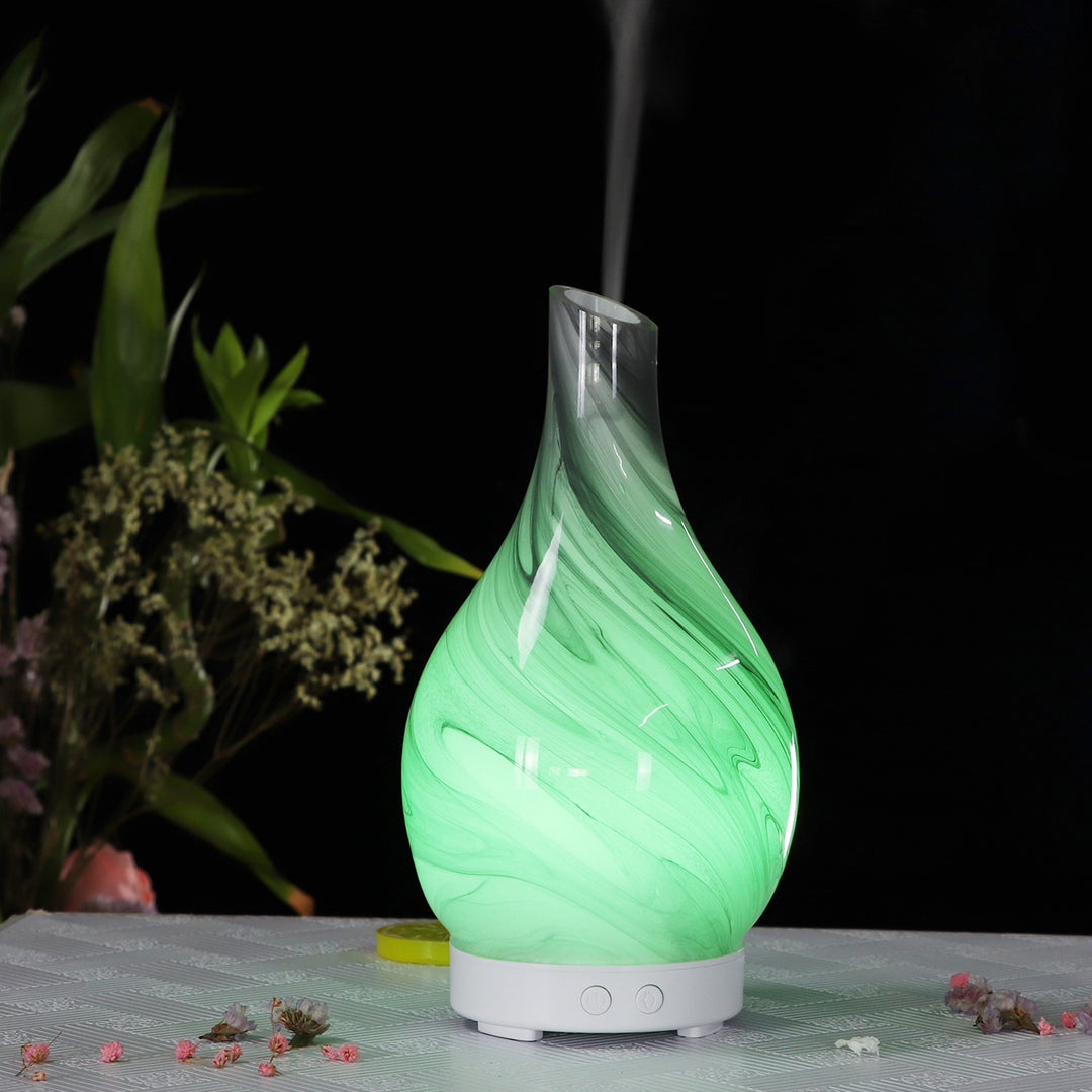 🌈💧 Living Room Ultrasonic 7-Color Humidifier | Glass Vase Aroma Diffuser ✨🌿