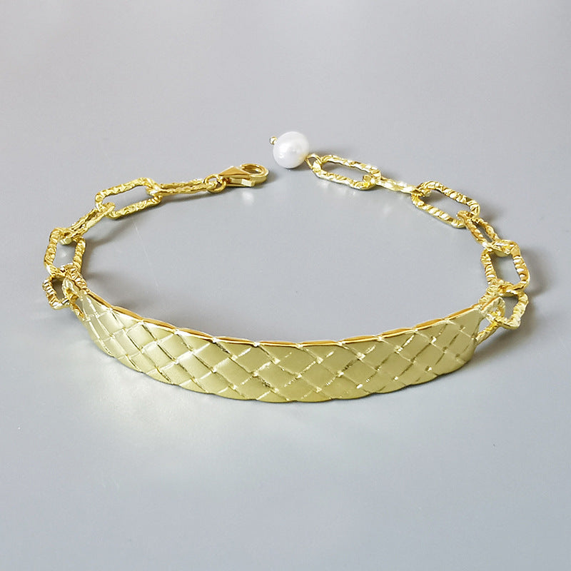 Sterling Silver Baroque Pearl Bracelet – Exaggerated European Style Jewelry