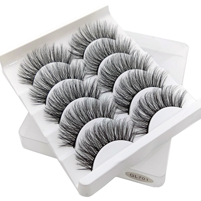 👁️✨ 3D False Eyelashes – 5 Pairs Natural & Soft Lash Set