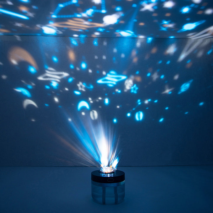 🌙💧 Projection Humidifier | Rotating Night Light + Dual Spray Mist Maker