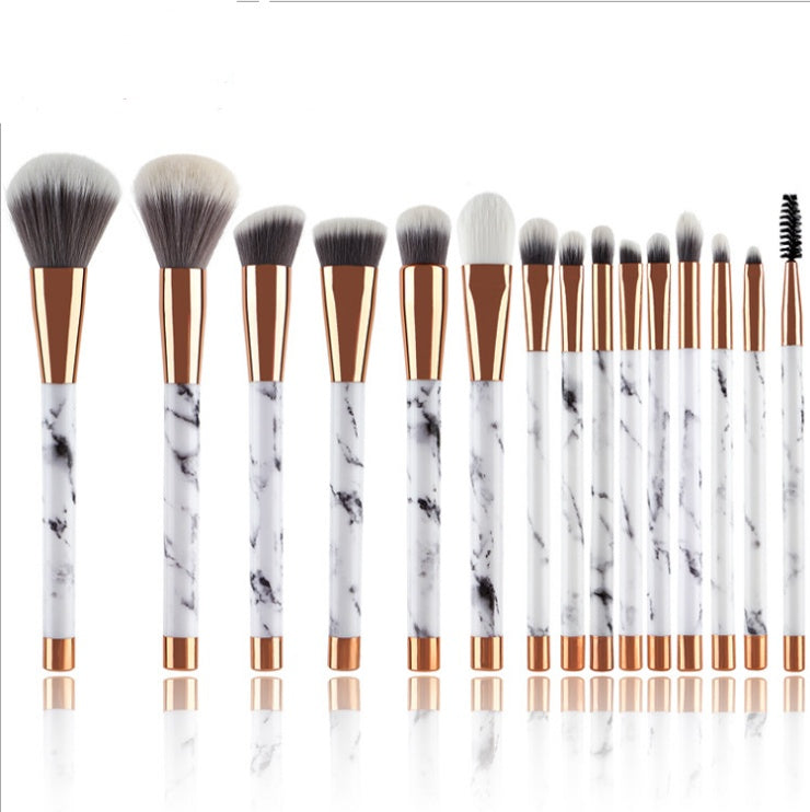 ✨ Marble Makeup Brush Set — 15-Piece Beauty Makeup Kit 💄🤍