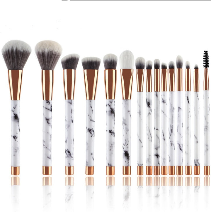 ✨ Marble Makeup Brush Set — 15-Piece Beauty Makeup Kit 💄🤍