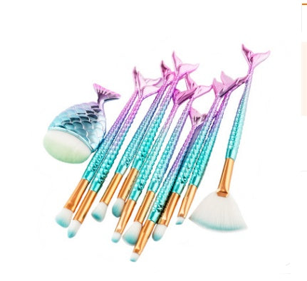 🧜‍♀️✨ 11-Piece Gorgeous Mermaid Makeup Brush Set 💄