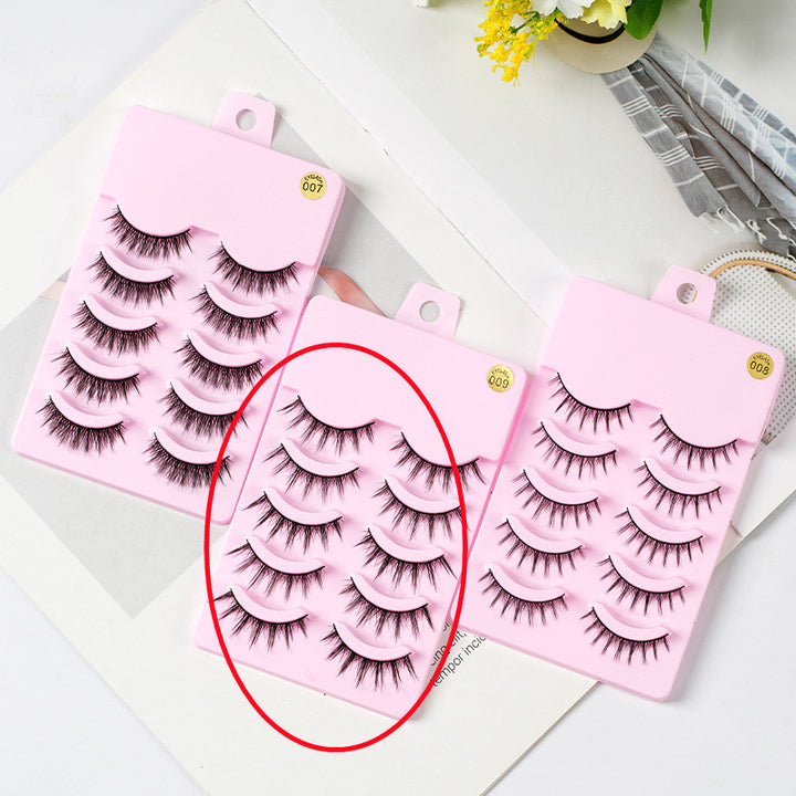 👁️✨ 5 Pairs Manga Lashes – Anime Cosplay Natural Wispy Korean False Eyelashes