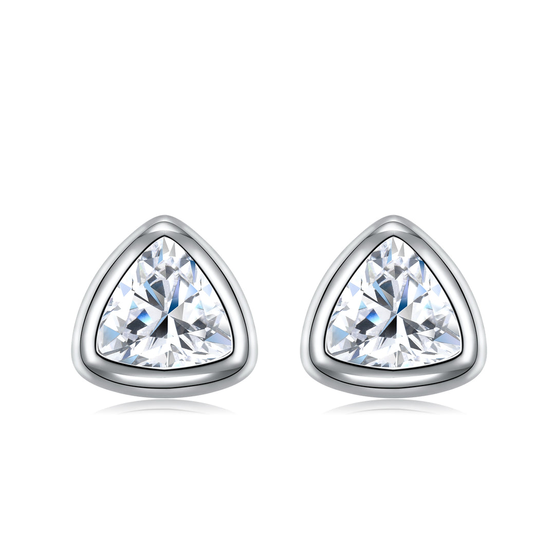 Luxury Minimalist Triangle Moissanite Stud Earrings