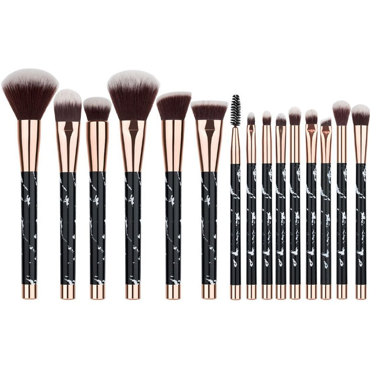 ✨ Marble Makeup Brush Set — 15-Piece Beauty Makeup Kit 💄🤍