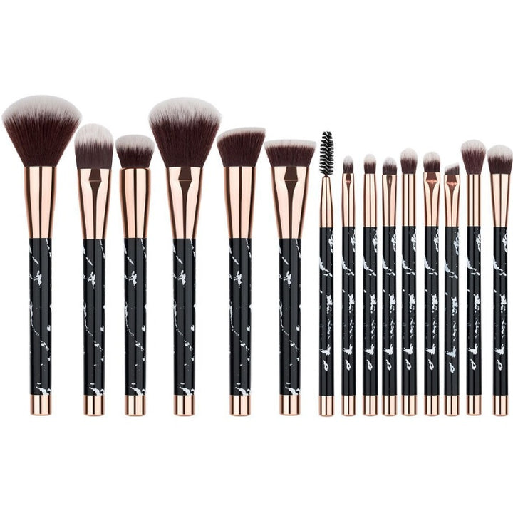 ✨ Marble Makeup Brush Set — 15-Piece Beauty Makeup Kit 💄🤍
