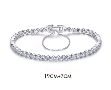 S925 Sterling Silver AAA Zircon Bracelet – Korean Exquisite Women’s Jewelry