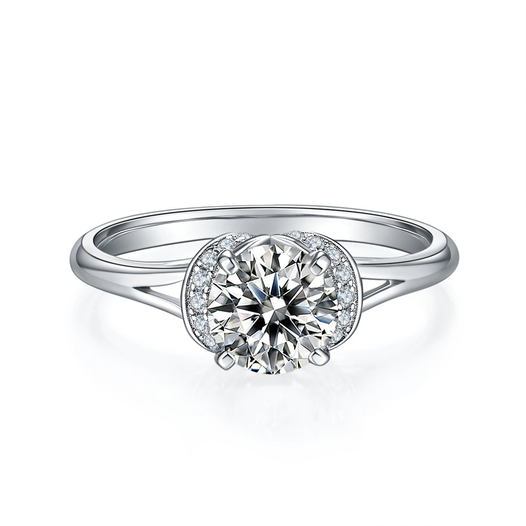 💍 1-Carat Moissanite Minimalist Ring – Platinum-Plated S925 Silver (2g, Sizes 5–9) 💍