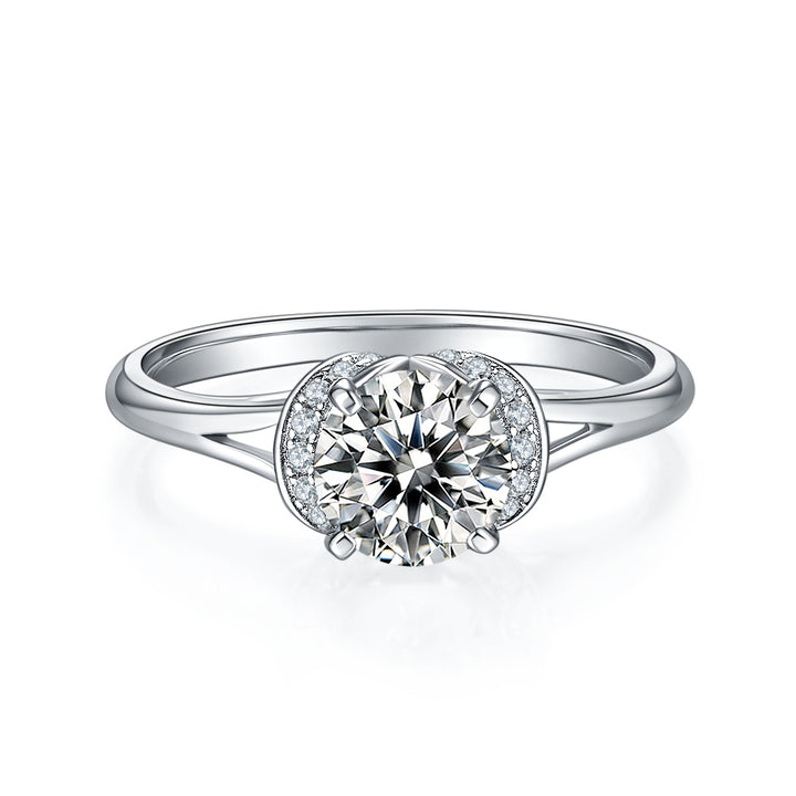 💍 1-Carat Moissanite Minimalist Ring – Platinum-Plated S925 Silver (2g, Sizes 5–9) 💍