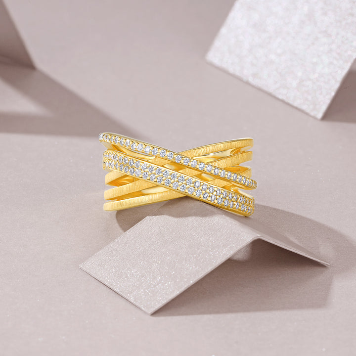 💍 Engraved Minimalist Moissanite Ring – Gold-Plated S925 Silver (7g, Sizes 5–9) 💍