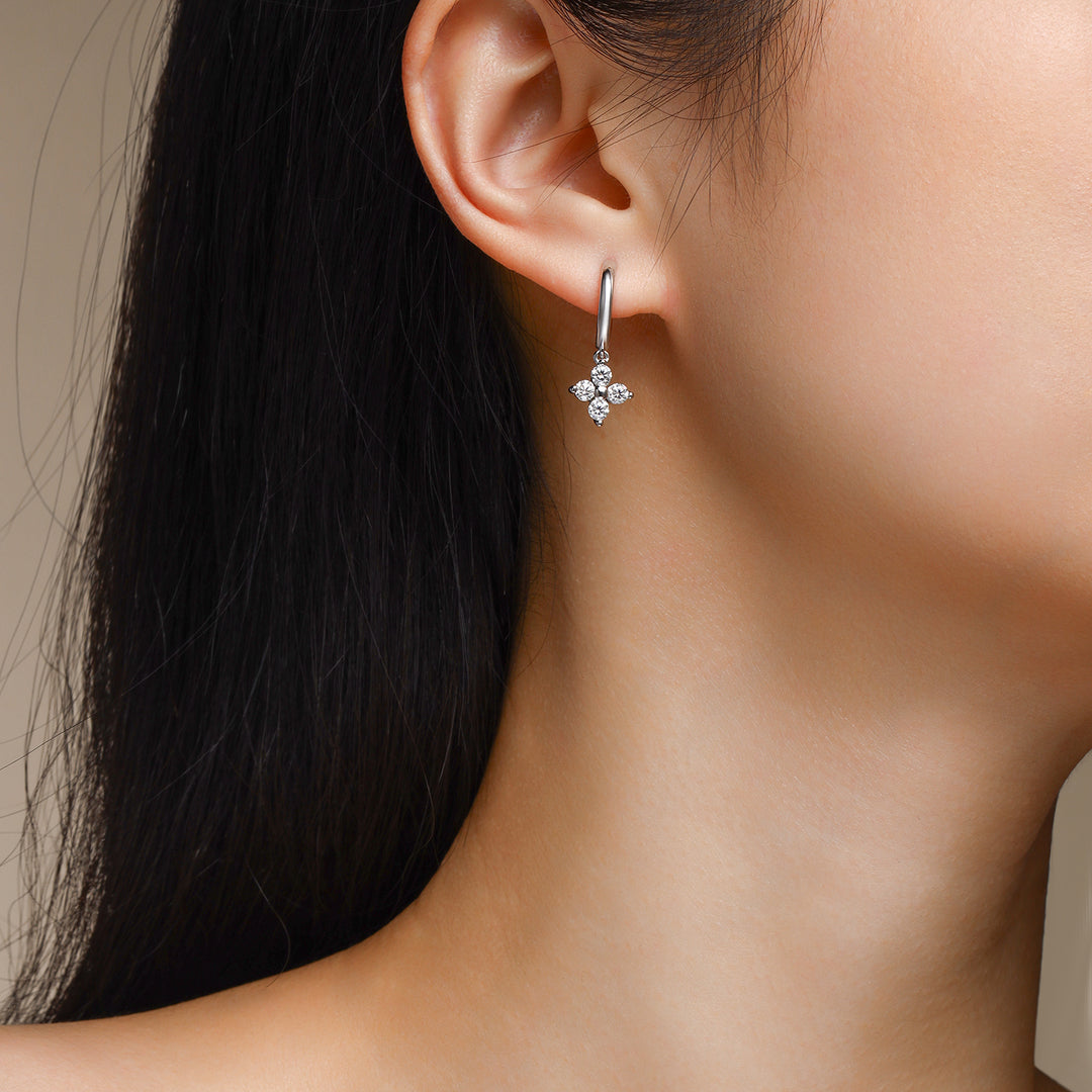 Minimalist Luxury Morganite Stud Earrings – Platinum-Plated S925 Silver