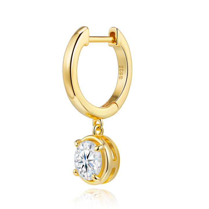 Minimalist Moissanite Stud Earrings – Gold-Plated S925 Silver