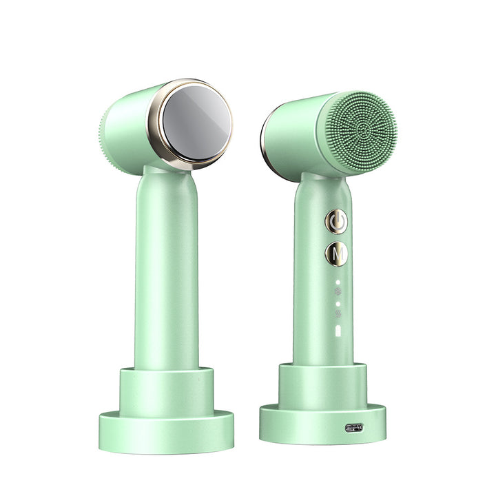 💖🌀 6-in-1 Electric Facial Cleansing Brush | Hot & Cold Compress Display Device