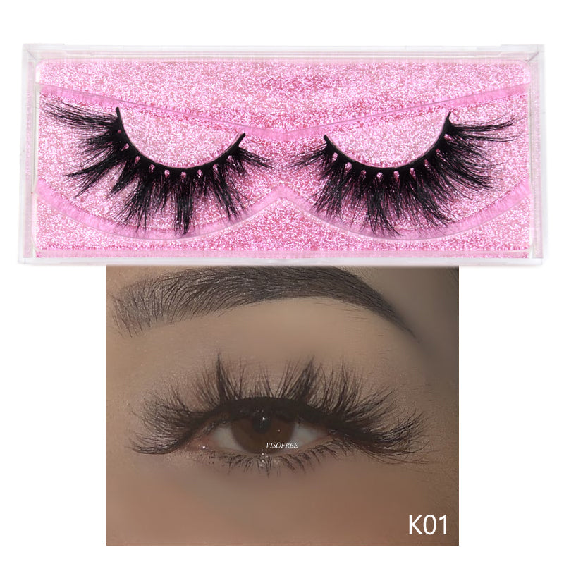👁️✨ 3D False Eyelashes – Reusable Glam Lash Set with Pink Glitter Box