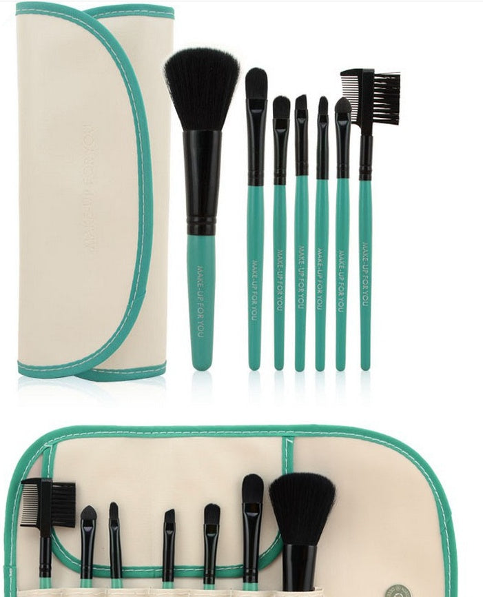 ✨ 7-Piece Makeup Brush Set with Bag — Portable Beauty Tools 💄