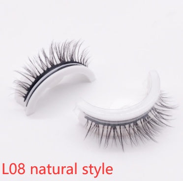 👁️✨ Reusable 3D Mink Lashes – Self-Adhesive Natural False Eyelashes (Glue-Free Silk Style)