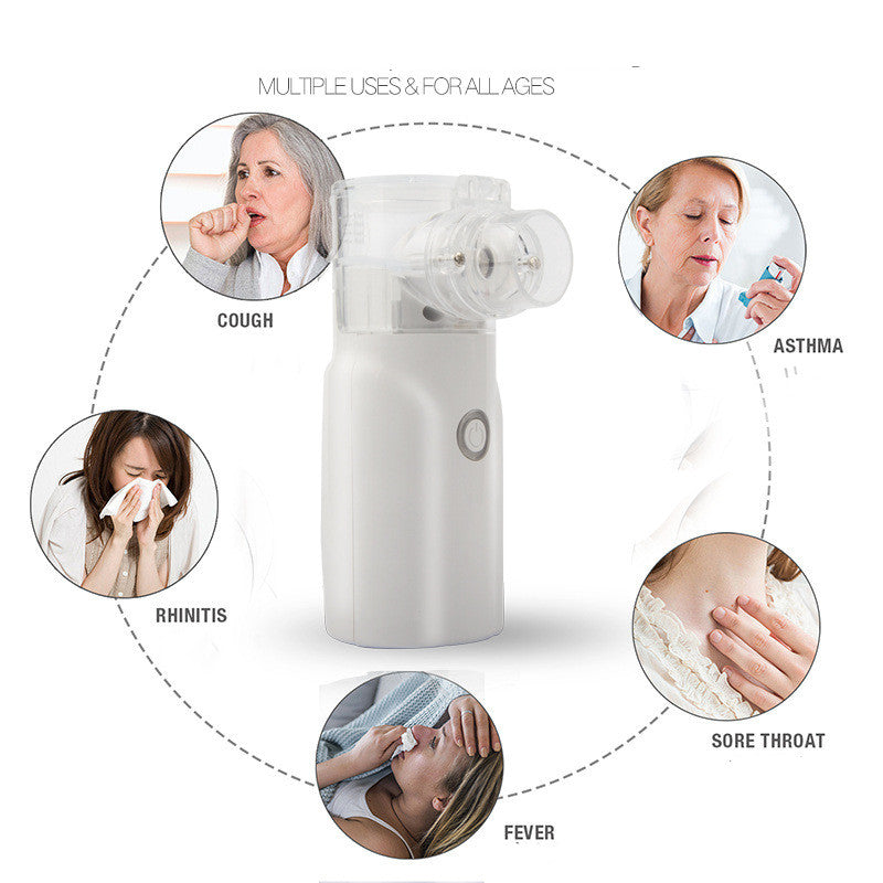 💨👨‍👩‍👧 Portable Ultrasonic Mesh Atomizer | LED Silent Handheld Nebulizer ✨
