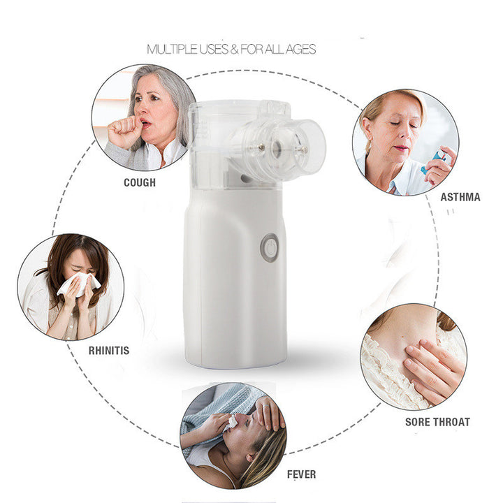 💨👨‍👩‍👧 Portable Ultrasonic Mesh Atomizer | LED Silent Handheld Nebulizer ✨