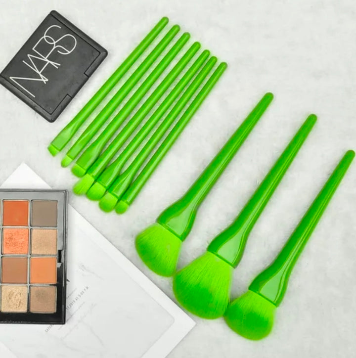 ✨ Candy Color 10-Piece Makeup Brush Set — Full Beauty Tool Kit 💄🍬