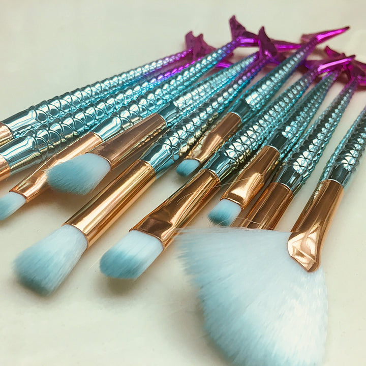 🧜‍♀️✨ 11-Piece Gorgeous Mermaid Makeup Brush Set 💄