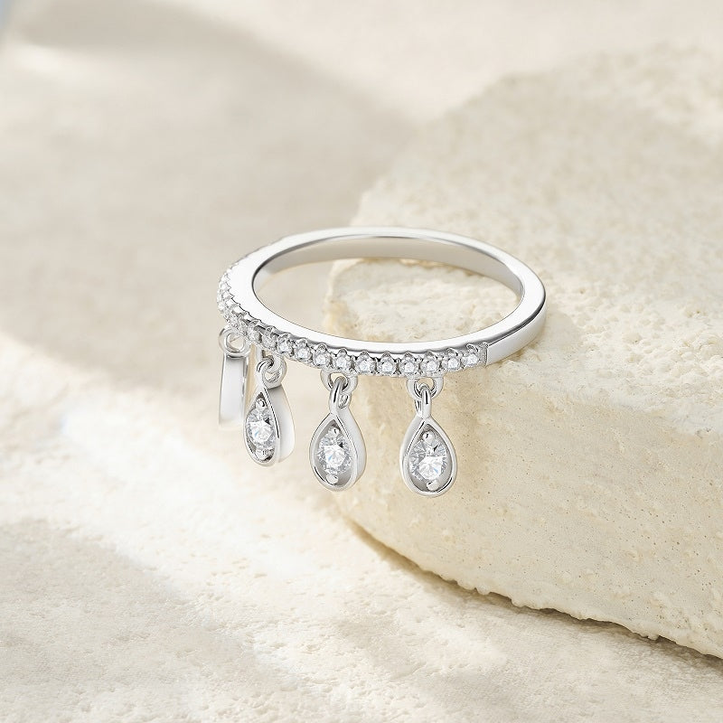 💍 Minimalist Moissanite Ring – Platinum-Plated S925 Silver (3.4g, Sizes 5–9) 💍