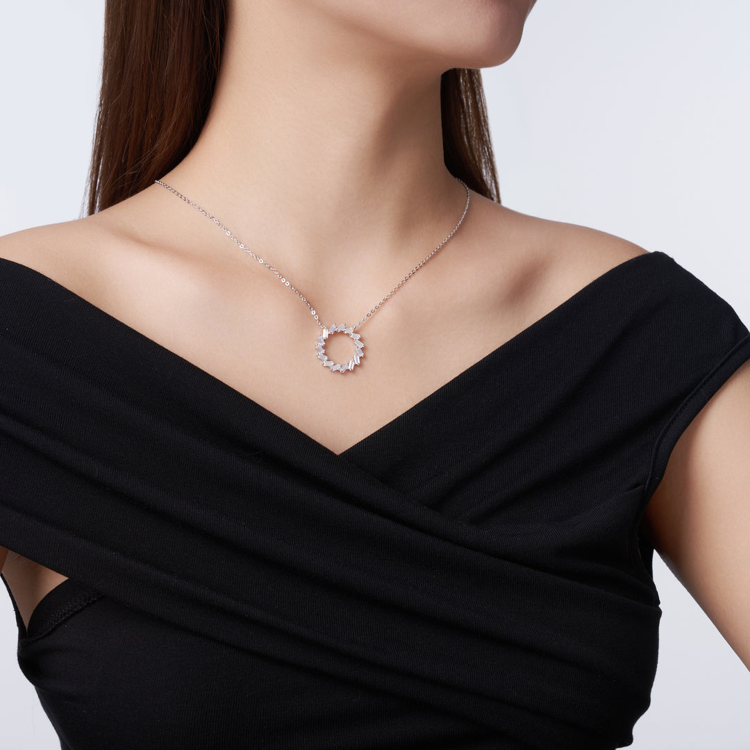 💎 Minimalist Square Morganite Pendant with Moissanite Accents