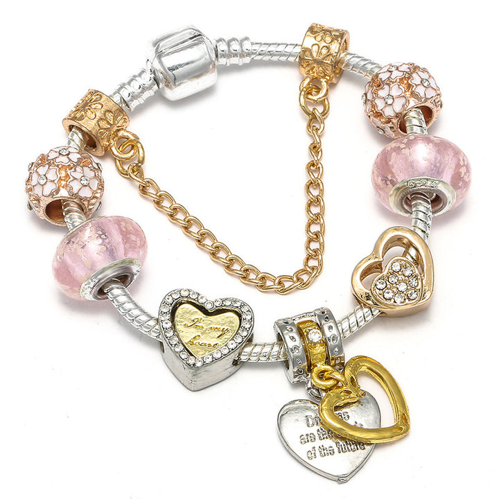 Women’s Beaded Silver Bracelet with Gemstone Accents