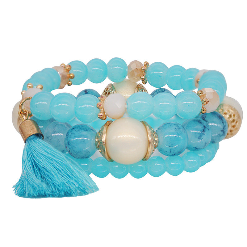 Ethnic Style Tassel Bracelet – Mixed Material Design