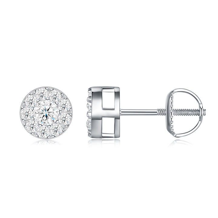 Luxury Moissanite Earrings – Platinum Plated S925 Silver Minimalist Set