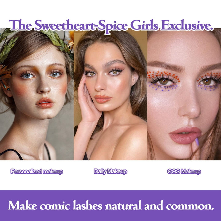 👁️✨ 5 Pairs Manga Lashes – Anime Cosplay Natural Wispy Korean False Eyelashes