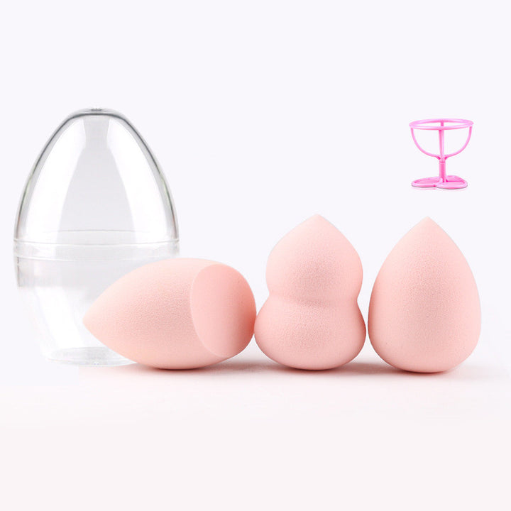 💄✨ 3PCS Beauty Egg Gourd Puff Set | Hydrophilic Makeup Sponge with Holder