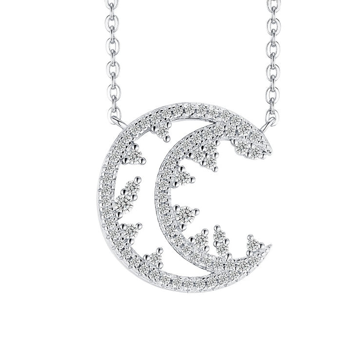 💎 Minimalist Moissanite Pendant Necklace – Platinum-Plated S925 Silver (4g) 💎