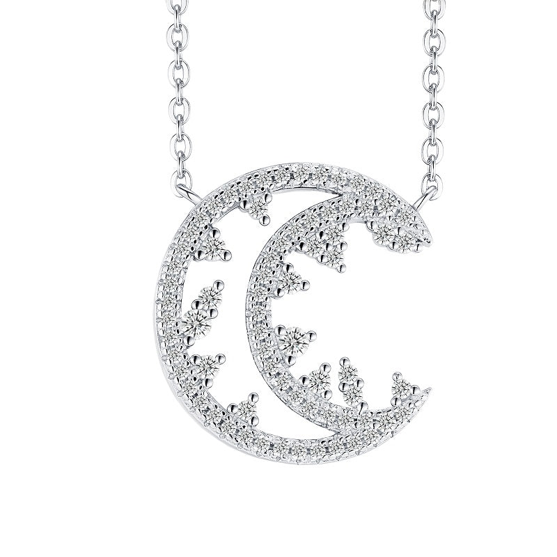 💎 Minimalist Moissanite Pendant Necklace – Platinum-Plated S925 Silver (4g) 💎