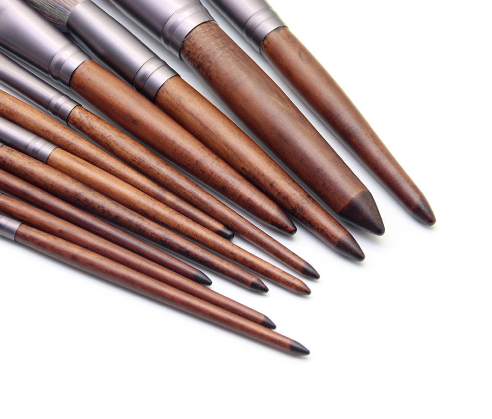 ✨ Color Fiber Hair Makeup Brush — Wooden Handle Beauty Tool 💄