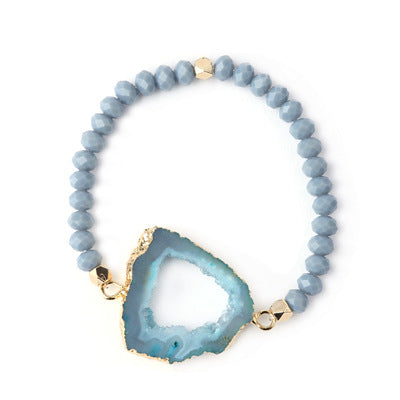 Crystal Beaded Agate Bracelet