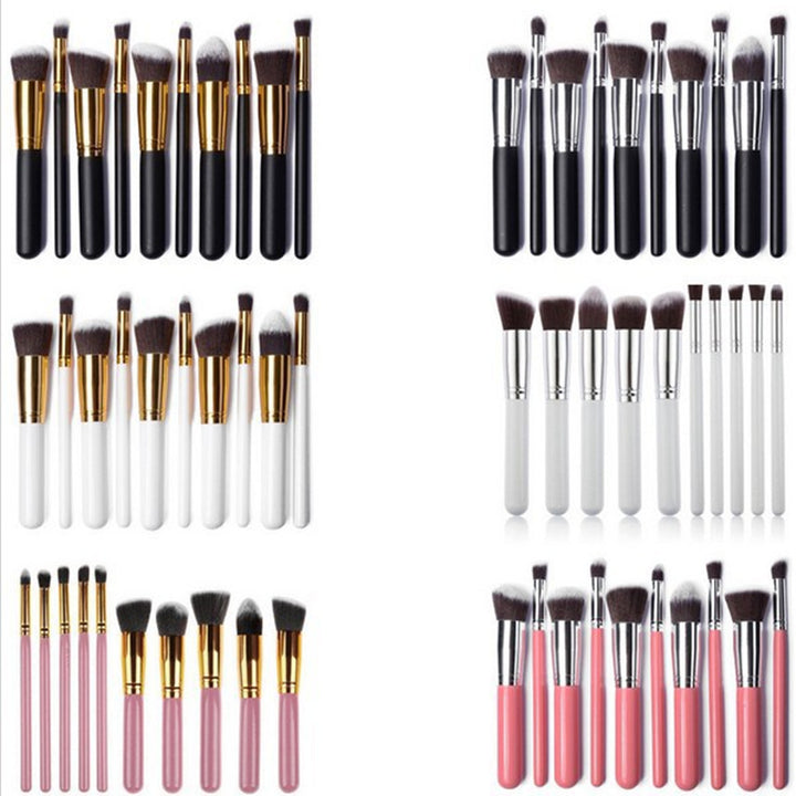 ✨ 10-Piece Wooden Handle Cosmetic Brush Set 💄