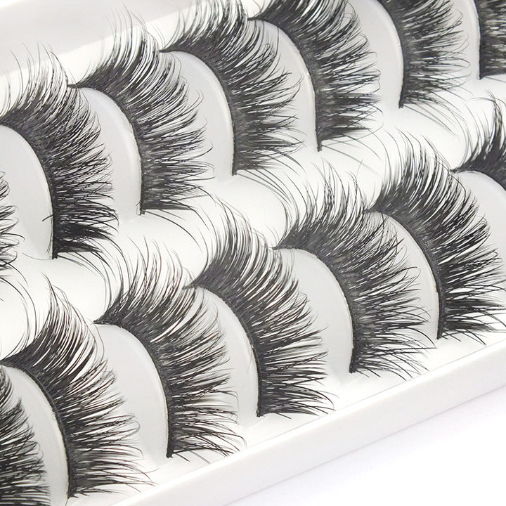 👁️✨ Artificial Eyelashes – Multi-Pair Handmade False Lashes Set (10 Pairs)