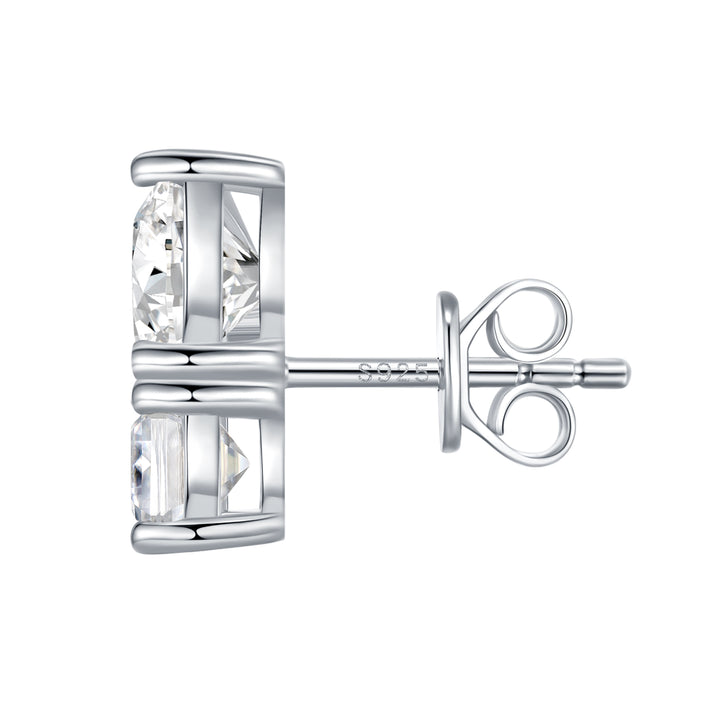 Minimalist Platinum-Plated Moissanite Stud Earrings – S925 Silver
